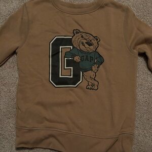 GAP Tan Sweatshirt with Bear Graphic